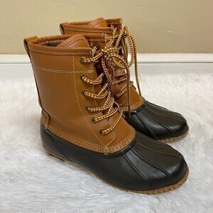 Target Merona Tall Waterproof Rubber Duck Rain Snow Winter Boots Size 6